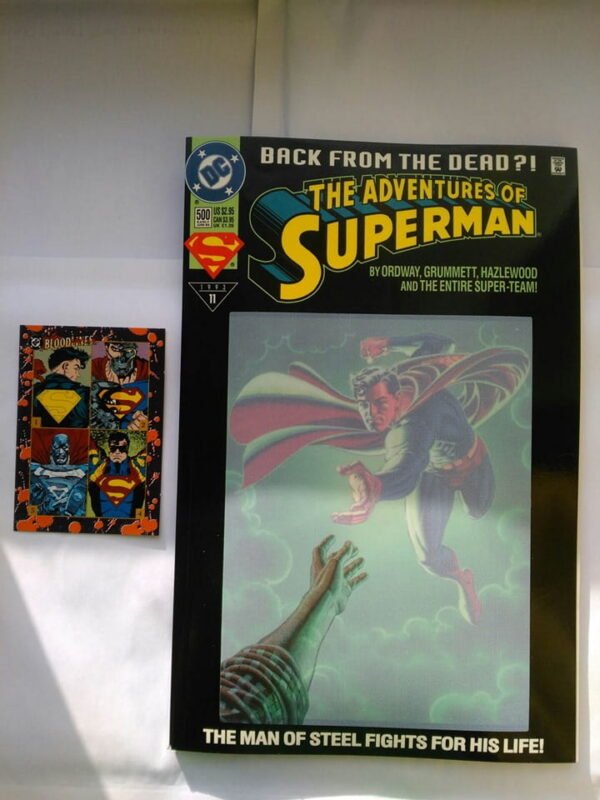 Komiks Adventures of Superman 500 June 1993 Okładka 3D+Karta