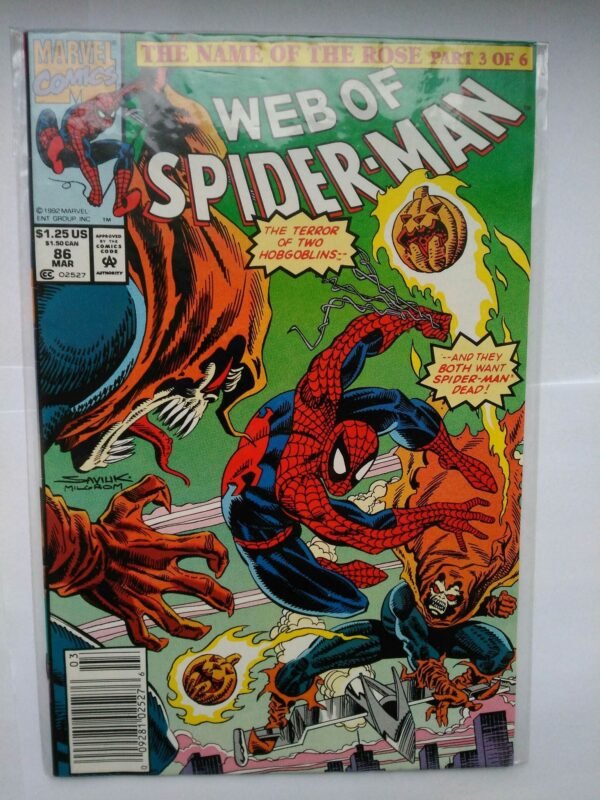 Komiks Web of Spiderman 86 March 1992 1st Demogoblin