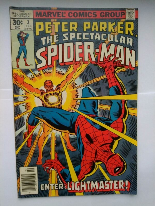Komiks Spectacular Spiderman 3 Feb 1977 1st Lightmaster