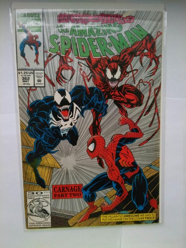1919.jpg Komiks Amazing Spiderman 362 May 1992 2nd CarnageSilver Variant