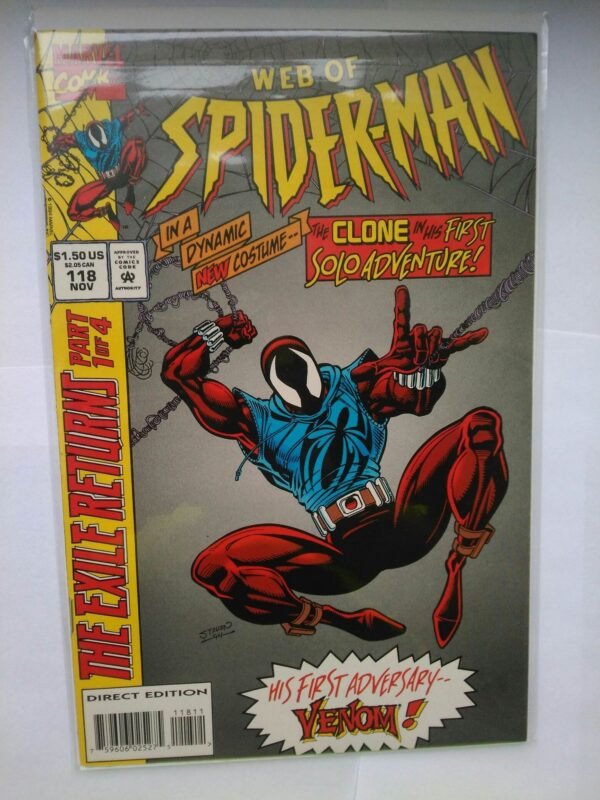 Komiks Web of Spiderman 118 Nov 1994 1st Ben Reilly as Scarlet Spider