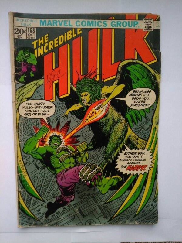 Komiks Hulk 168 October 1973 1st App Harpy