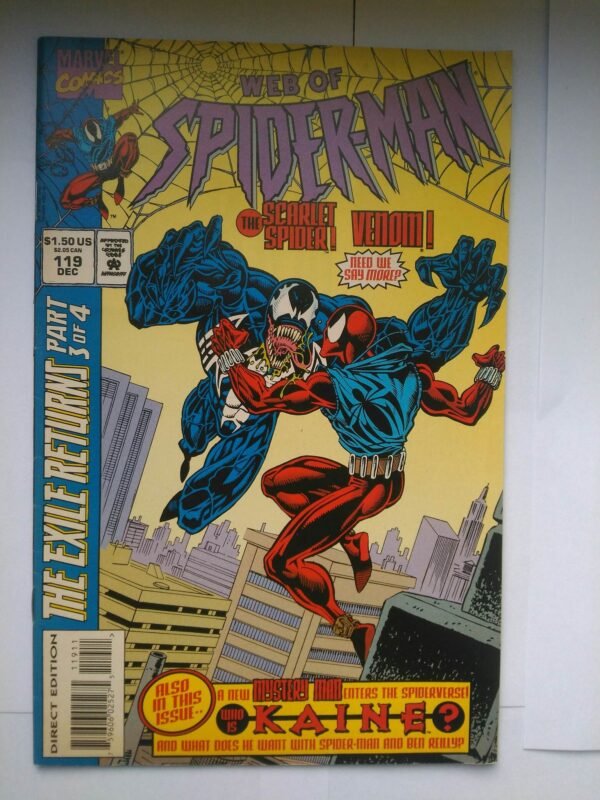 3189.jpg Komiks Web of Spiderman 119 Dec 1994 1st App Kaine