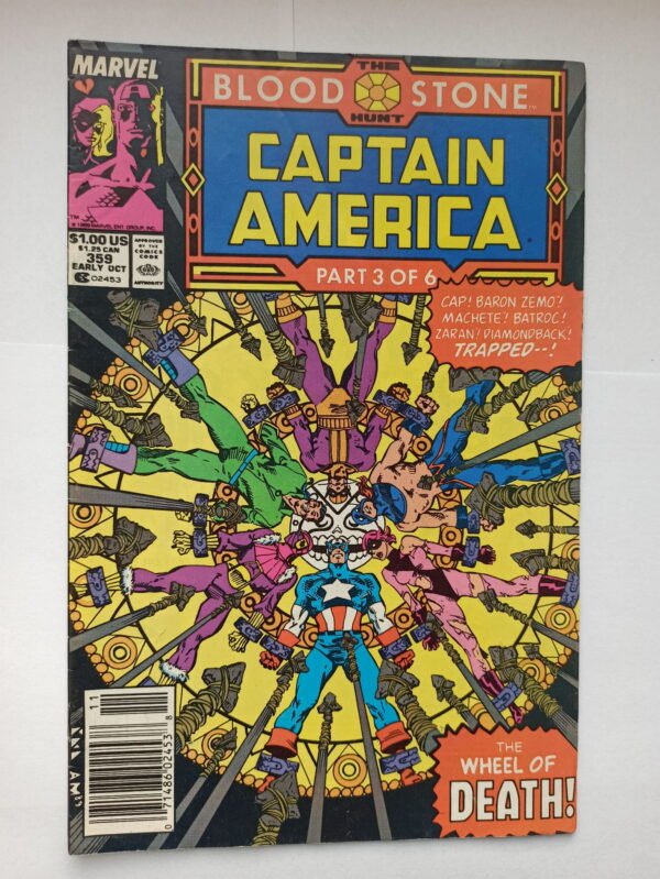 Komiks Captain America 359 Oct 1989 1st Cameo App Crossbones