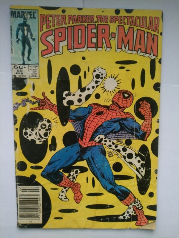 Komiks Spectacular Spiderman 99 Feb 1985 2nd App Spot Cover