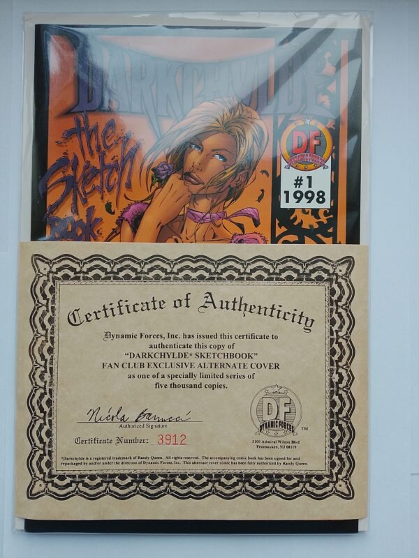 Komiks Darkchylde #1 1998 Fan Club Exclusive Alternate Cover COA