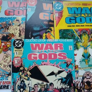 4 x Komiks War of Gods #1-4 Oct 1991 Full Run + Mini Posters