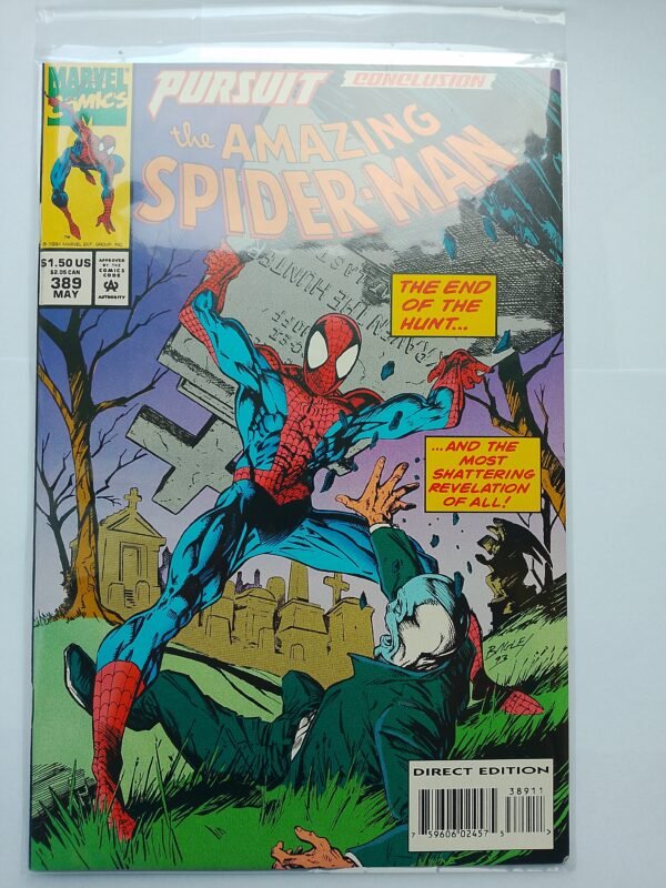 Komiks Amazing Spiderman #389 May 1994+Cards Origin of Chameleon