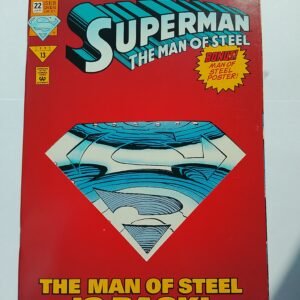 Komiks Superman The Man of Steel #22 June 1993 1st Full Steel + Poster Die Cut Cover