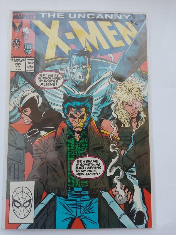 Komiks Uncanny X-Men #245 June 1989 Parody DC Invasion limited series