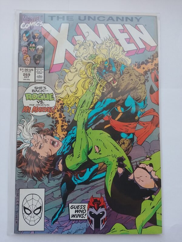 Komiks Uncanny X-Men #269 Oct 1990 Debut of Rogue’s Savage Land Costume
