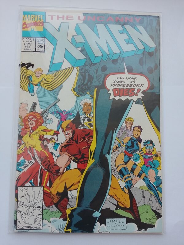 Komiks Uncanny X-Men #273 Feb 1991 First battle of Wolverine and Gambit Jim Lee