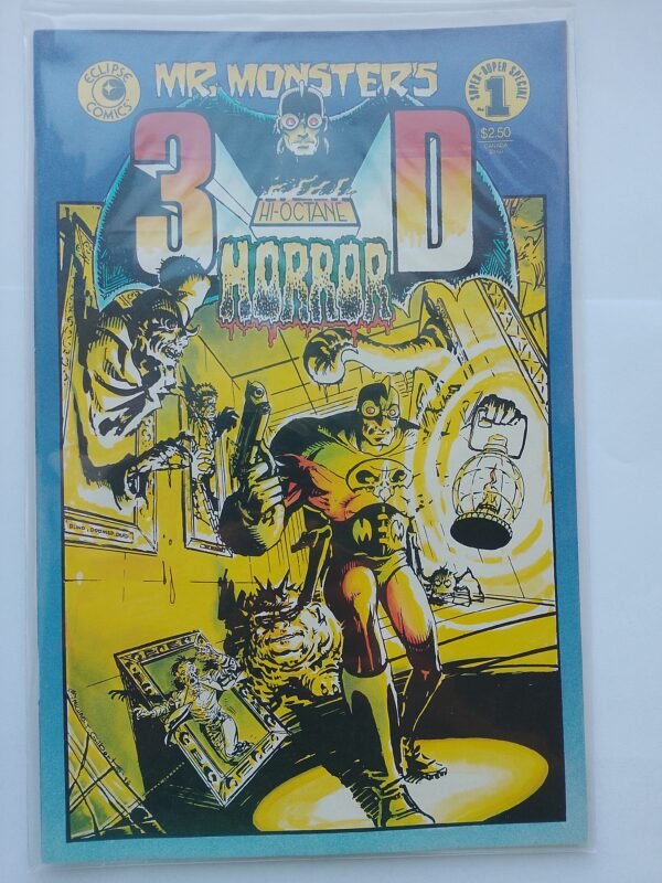 Komiks Mr. Monster's 3-D Hi-Octane Horror Comic Book #1 Eclipse 1986 + Glasses