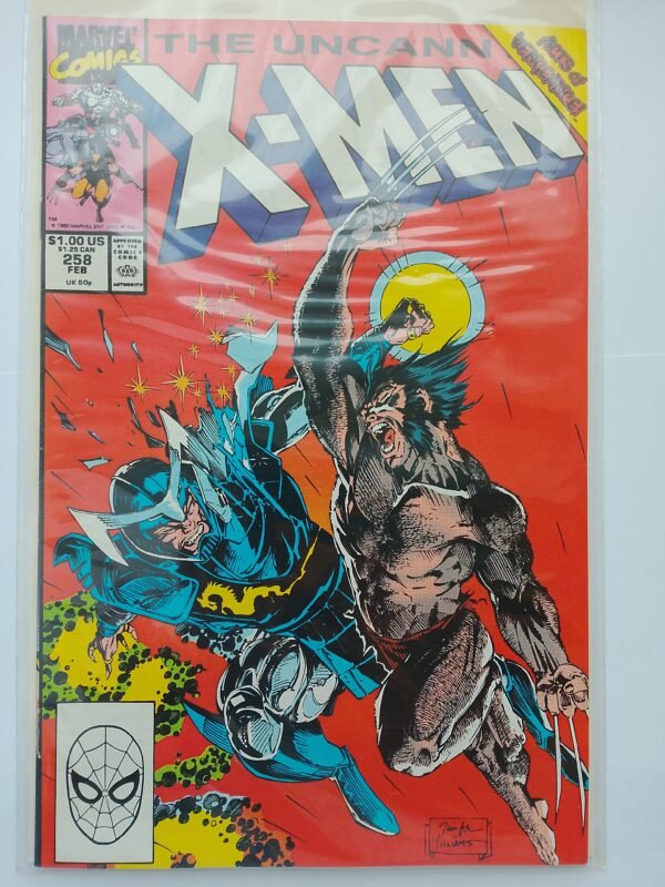 Komiks Uncanny X-Men #258 Feb 1990 Wolverine vs Mandarin Jim Lee Cover