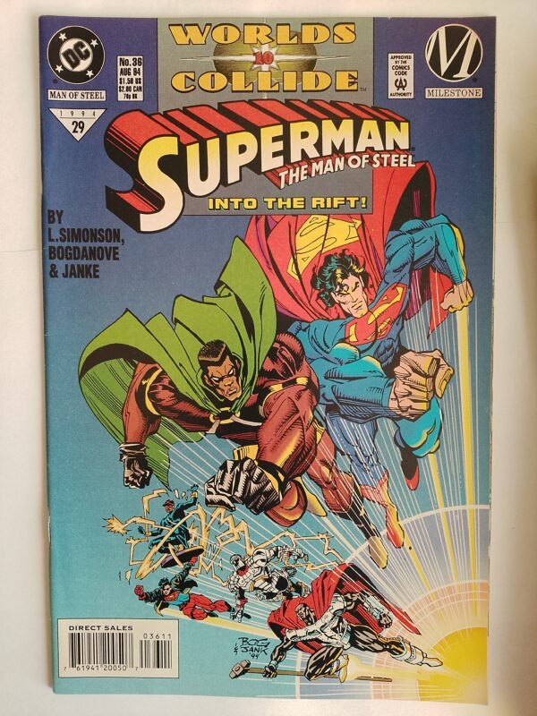 Komiks Superman The Man of Steel #36 Aug 1994 DC and Milestone crossover