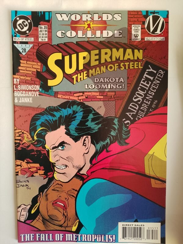 Komiks Superman The Man of Steel #35 July 1994 Worlds Collide Crossover