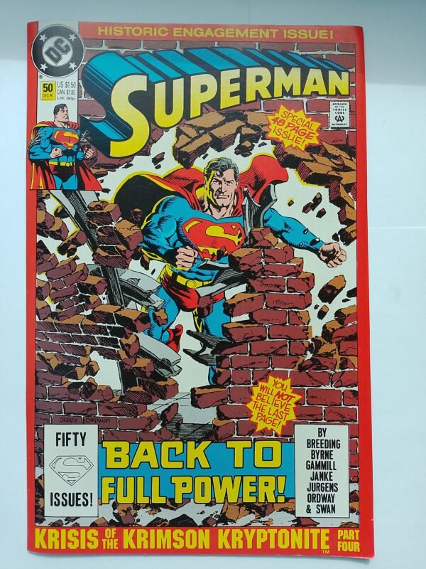 Komiks Superman #50 Dec 1990 Clark&Lois Get Engaged 2nd Printing