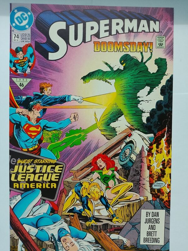 Komiks Superman #74 Dec 1992 First Battle Superman vs Doomsday