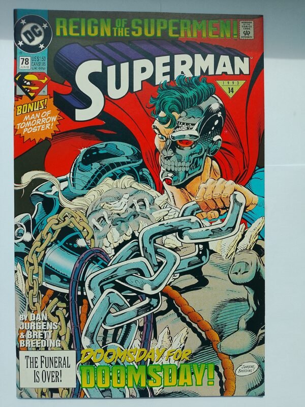 Komiks Superman #78 June 1993 + Plakat