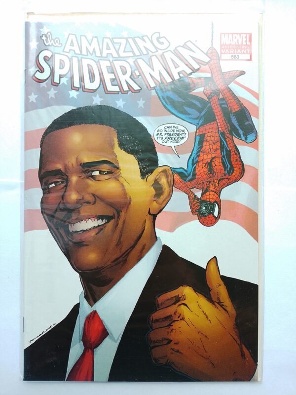 Komiks Amazing Spiderman #583 March 2009 4th Printing Obama