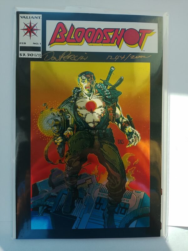 Komiks Bloodshot #1 Feb 1993 DON PERLIN SIGNED+COA Limited Edition