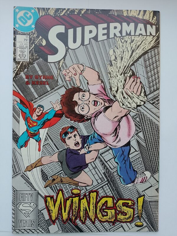 Komiks Superman #15 March 1988 Byrne Cover+Postcard