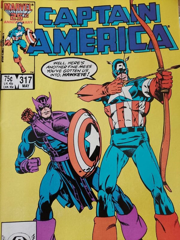 099631f0-0457-43df-b46f-a72f3c52bbbb Komiks Captain America #317 May 1986 1st Team App Death-Throws