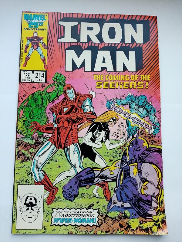 IMG_20260811_133301 Komiks Iron Man #214 Jan 1987 Debut of New Spiderwoman Costume