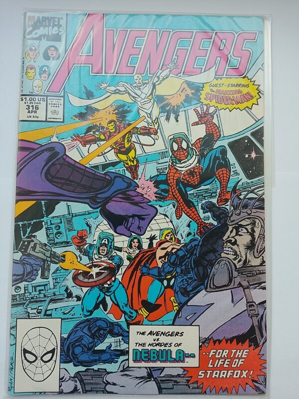 Komiks Avengers #316 April 1990 Spiderman Offered Membership
