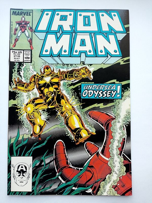 IMG_20260811_133613 Komiks Iron Man #218 May 1987 Debut of Iron Man's Deep Sea armor