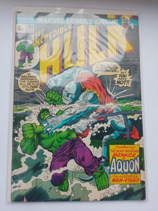 Komiks Hulk #165 July 1973 1st App Aquon