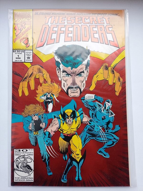 Komiks The Secret Defenders #1 March 1993 Red Foil Cover